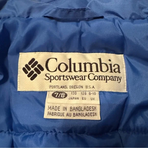 Vintage Columbia Williwaw Kids Girl’s Blue and Green Colorblock Jacket - Picture 9 of 16